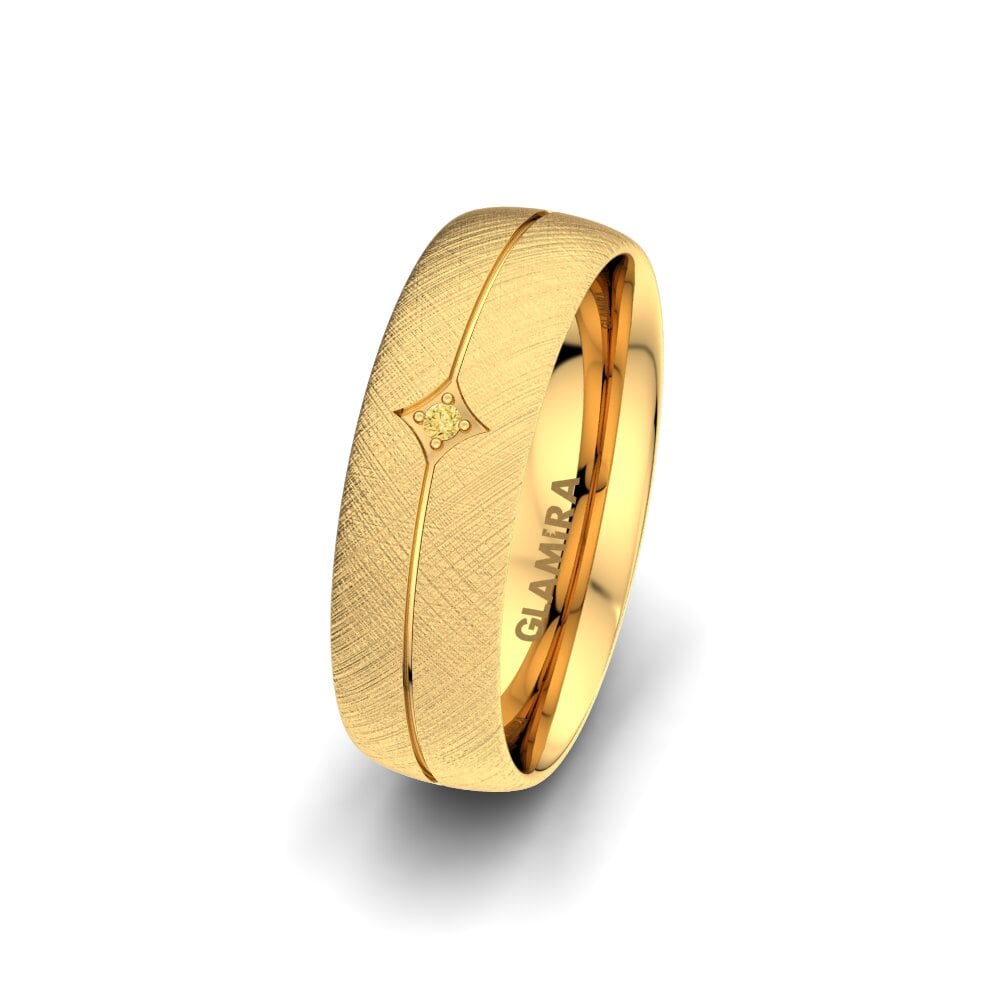 Diamant Jaune Alliance pour femme Exotic Round 6 mm