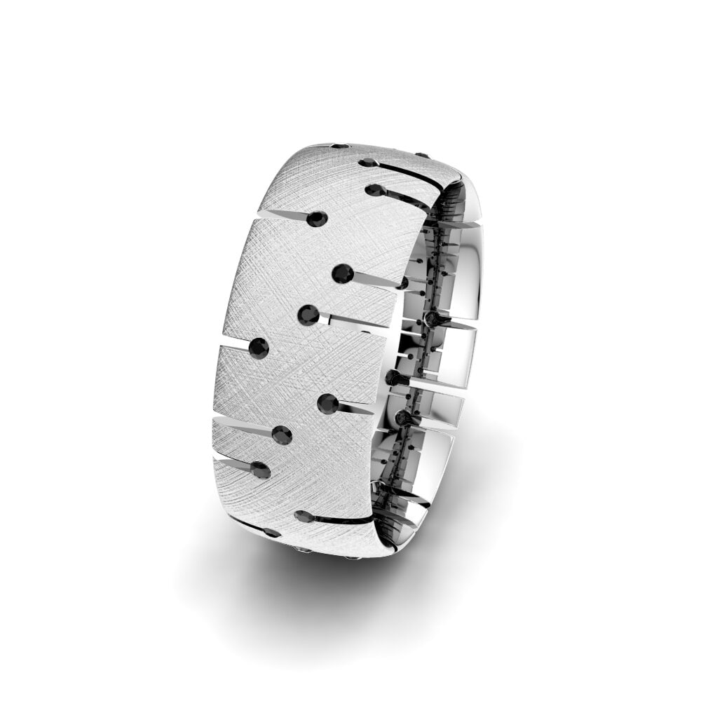 Diamant Noir Alliance pour femme Unique Hole 8 mm