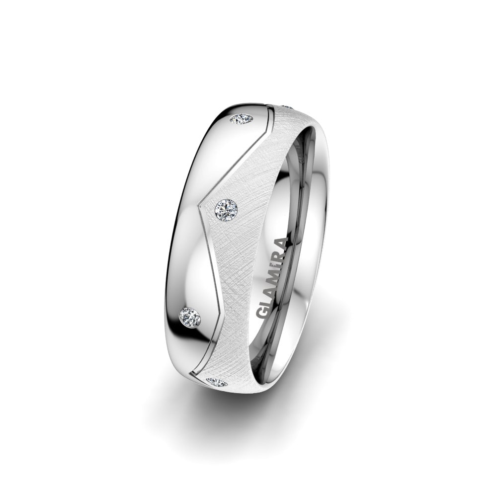 950 Platinum Women's Wedding Ring Exotic Line 6 mm