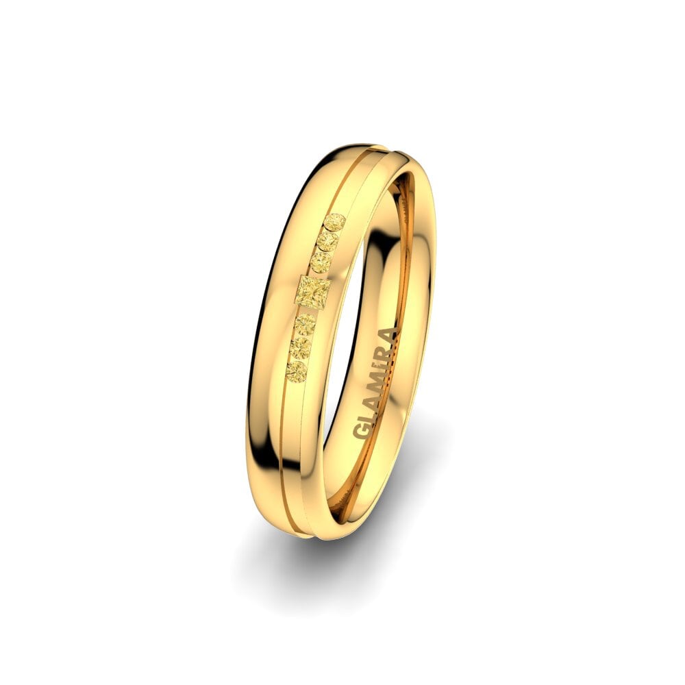 14ct Yellow Gold Yellow Diamond Women's Wedding Ring Exotic Dream 4 mm