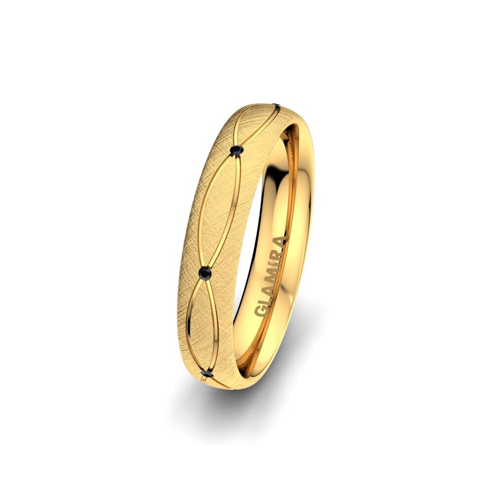Zafiro negro Anillo Boda Mujer Alluring Swing 4 mm