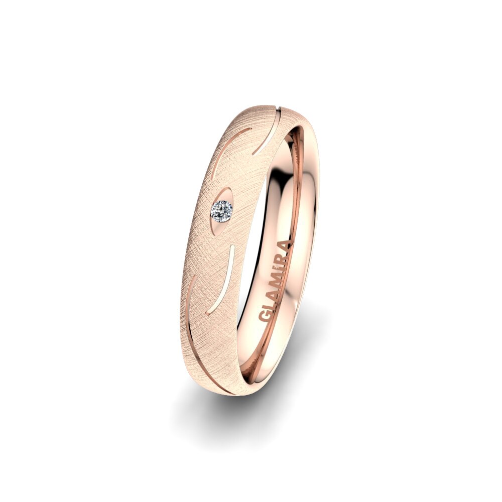 9k Rose Gold Women's Wedding Ring Exotic Air 4 mm
