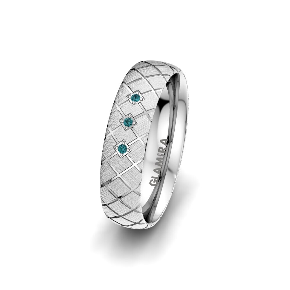 Anéis Femininos de Casamento Exclusive Diamante Azul