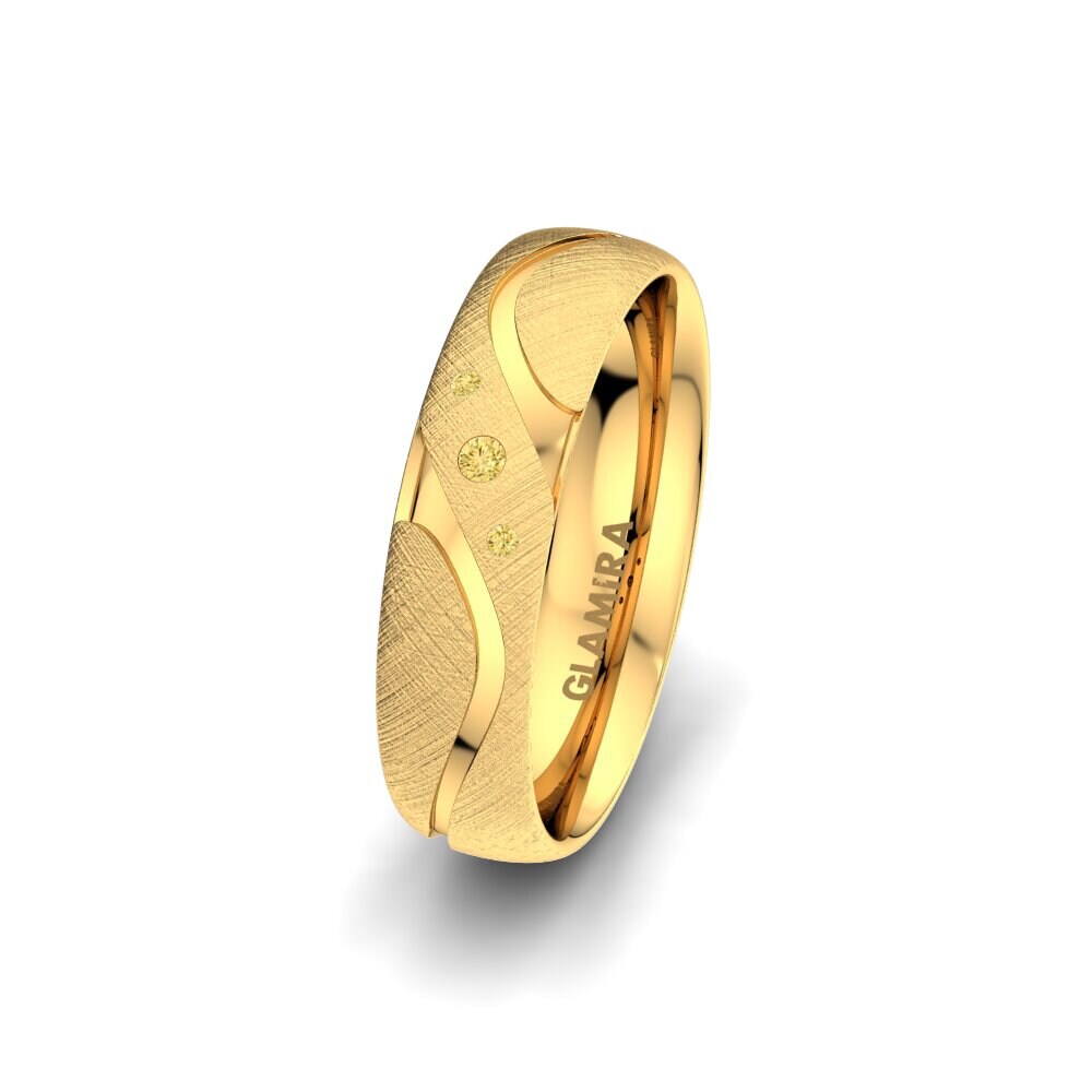 14ct Yellow Gold Yellow Diamond Women's Wedding Ring Elegant Touch 5 mm