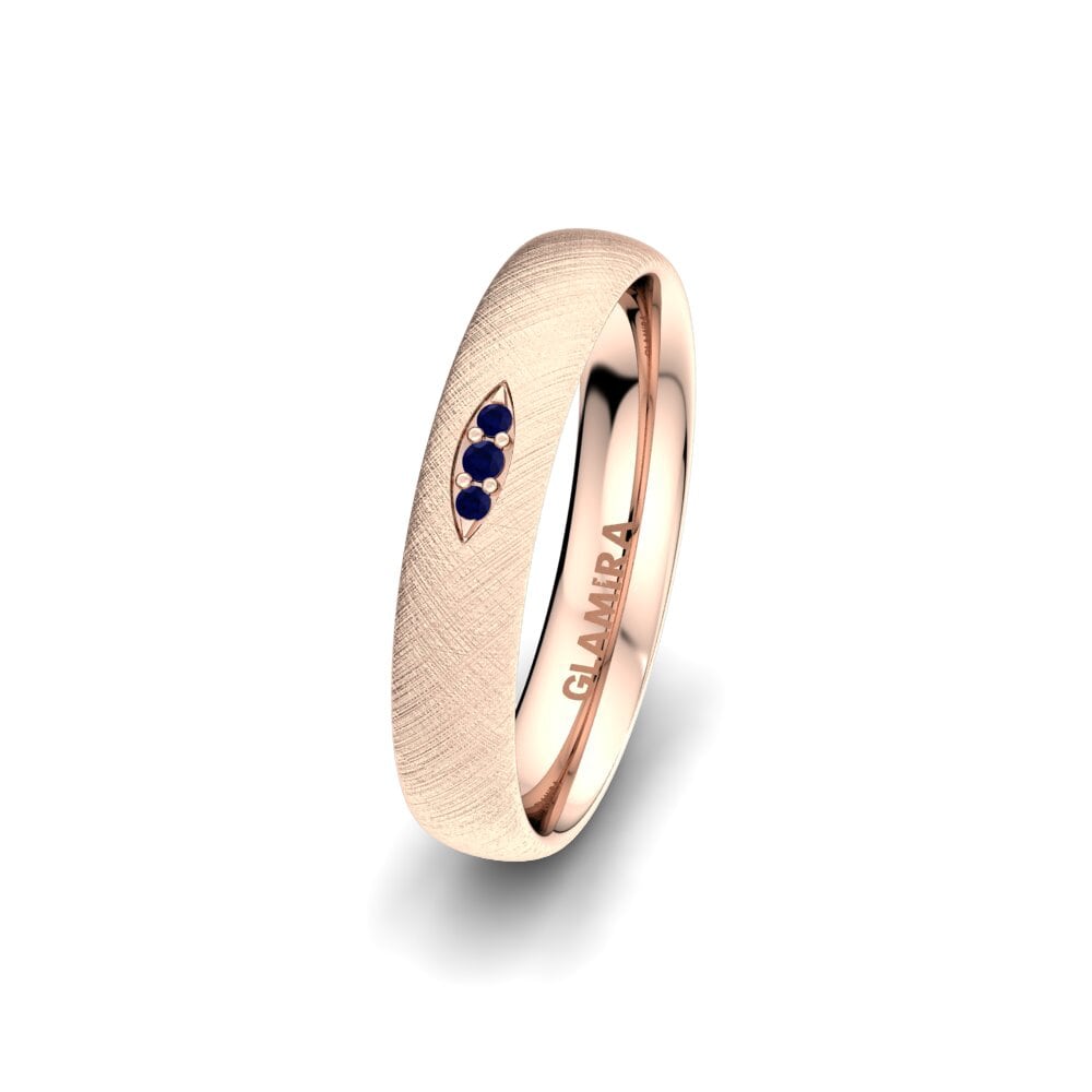14ct Rose Gold Sapphire Women's Wedding Ring Adore Dance 4 mm