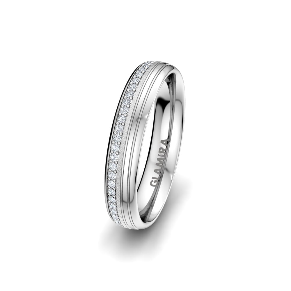 Weißgold 375 Diamant Damen trauring Adore Line 4 mm