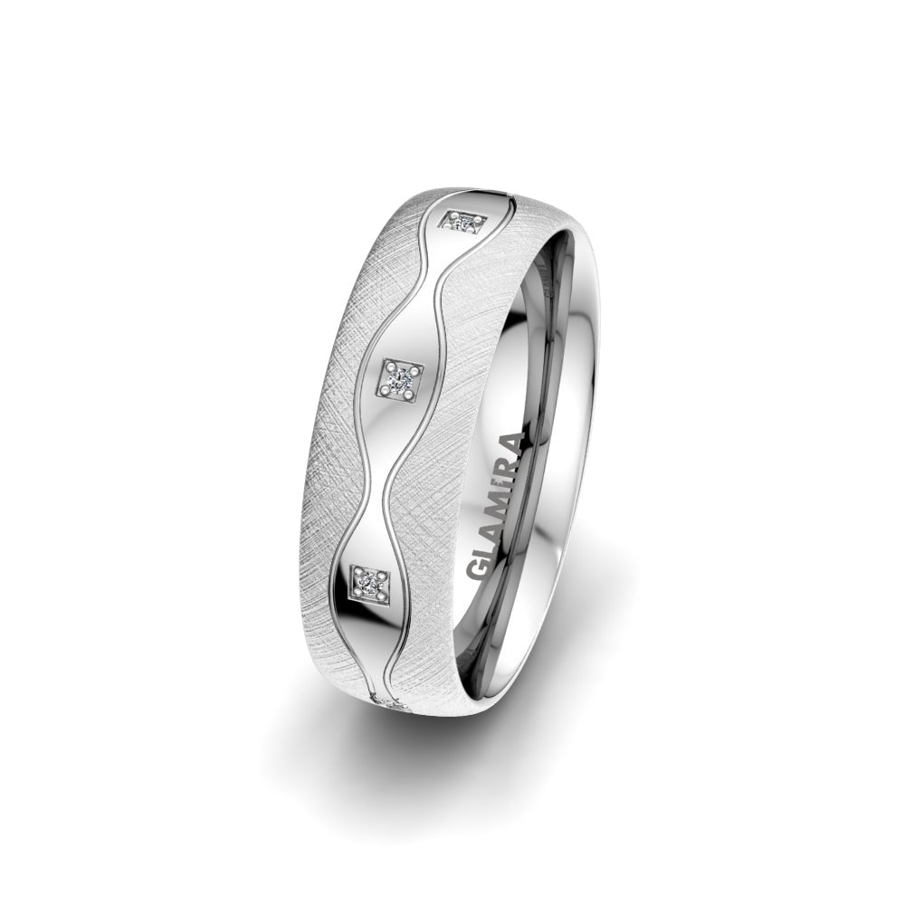 diamond-Zirconia Ženski poročni prstan Alluring Flame 6 mm