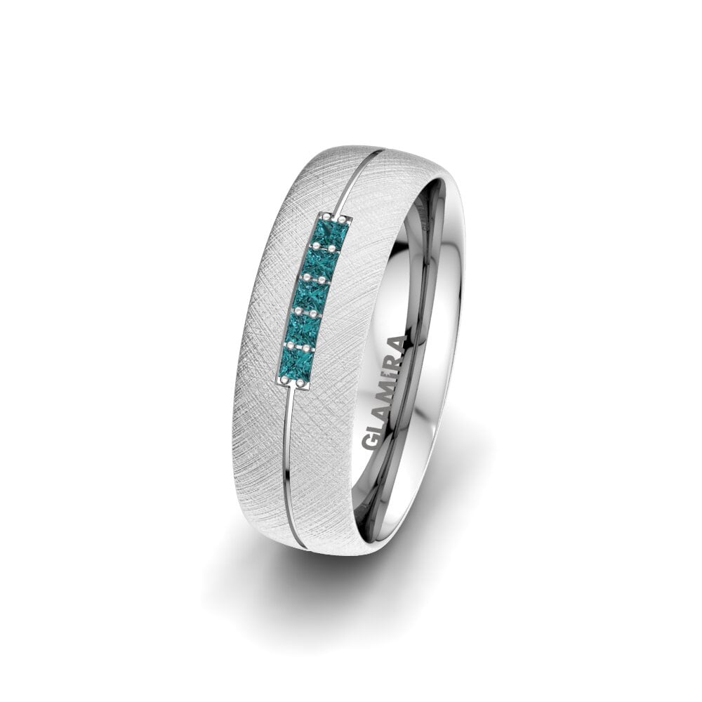 Diamant Bleu Alliance pour femme Classic Fusion 6 mm