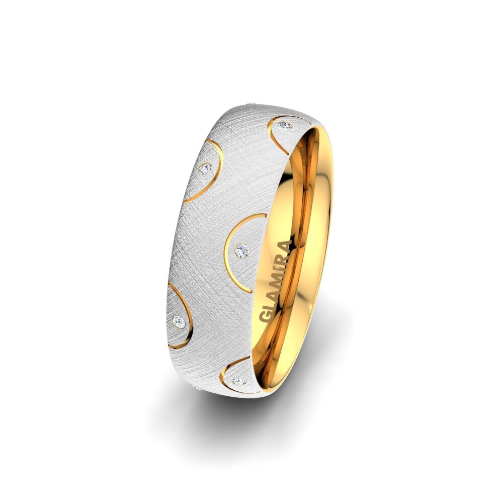 Compre Starting Compre Anel de Casamento Charming Start 6 mm em white_yellow-375 Sem ...