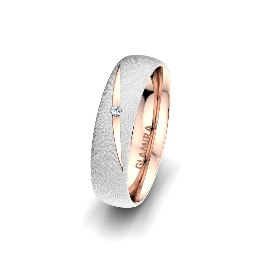 Weiß & Rotgold 375 Diamant Damen trauring Charismatic Beauty 5 mm