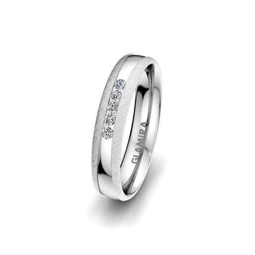Women's Ring Attractive Light 4 mm 585 White Gold & Zirconia