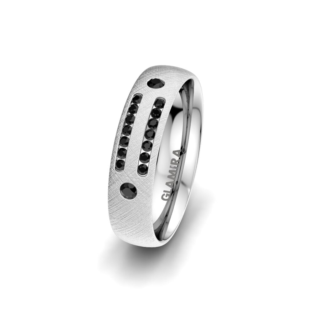 Black Sapphire Women's Wedding Ring Attractive Glaze 5 mm