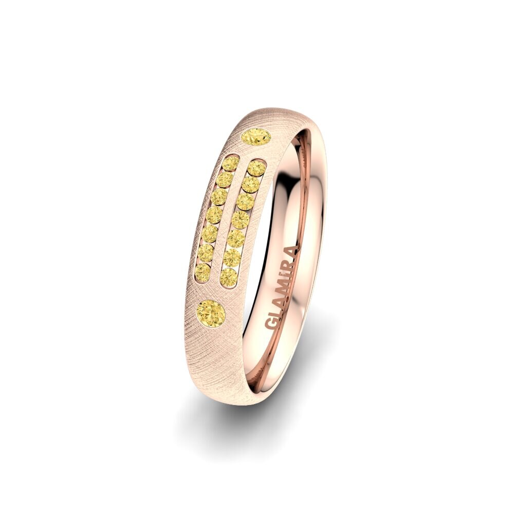 Yellow Diamond Women's Wedding Ring Attractive Glaze 4 mm
