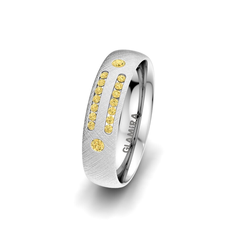 Yellow Diamond Women's Wedding Ring Attractive Glaze 5 mm