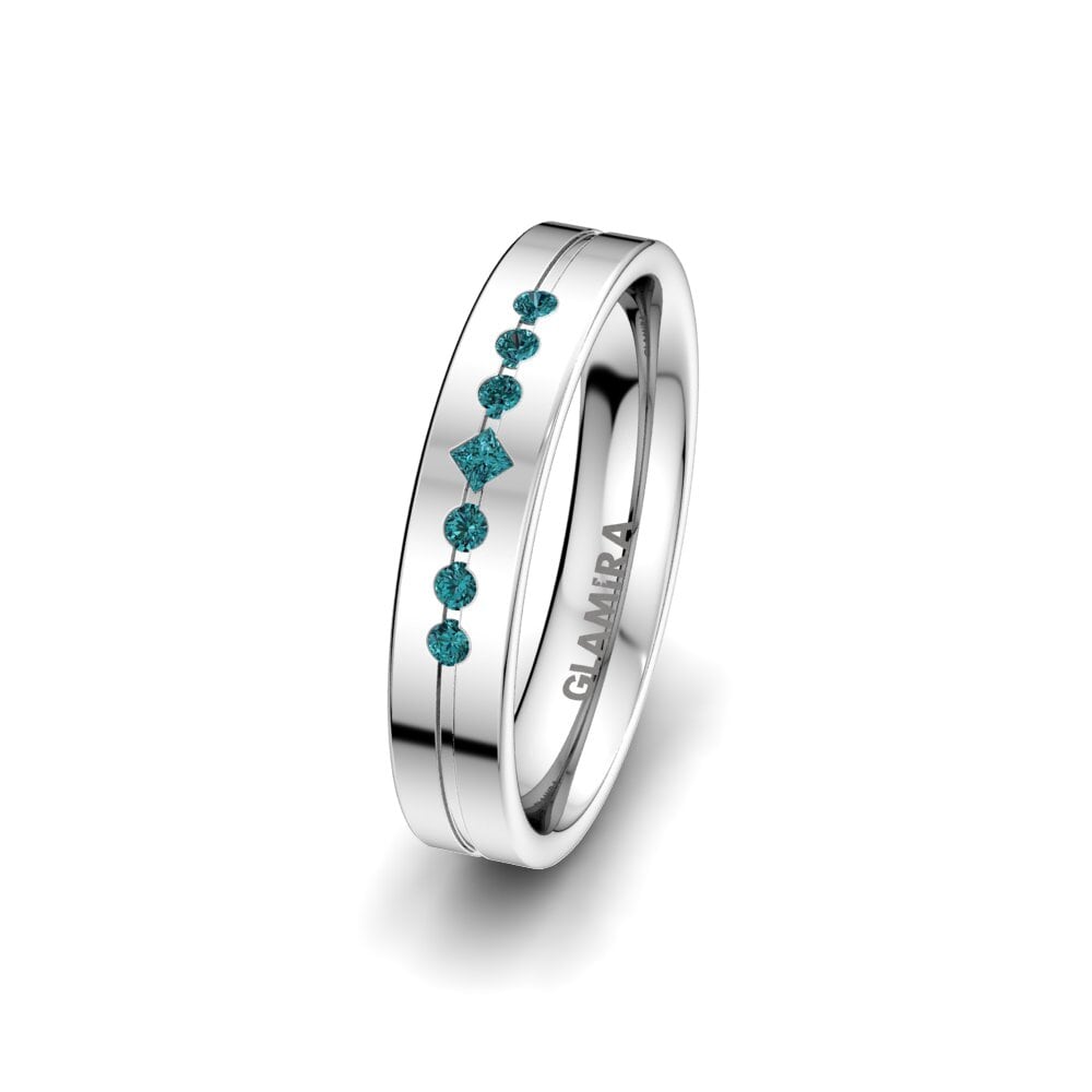 Modrý diamant Dámský snubní prsteny Authentic Line 4 mm