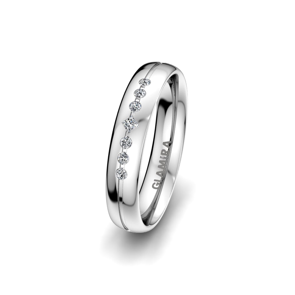Twinset Women’s Wedding Rings Women's Authentic Line 4 mm 950 Palladium Zirconia