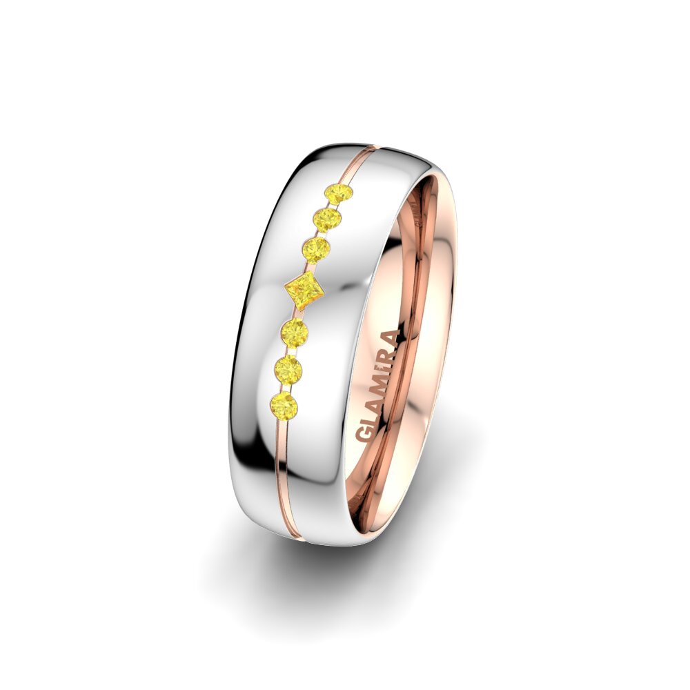 Zafiro amarillo Anillo Boda Mujer Authentic Line 6 mm