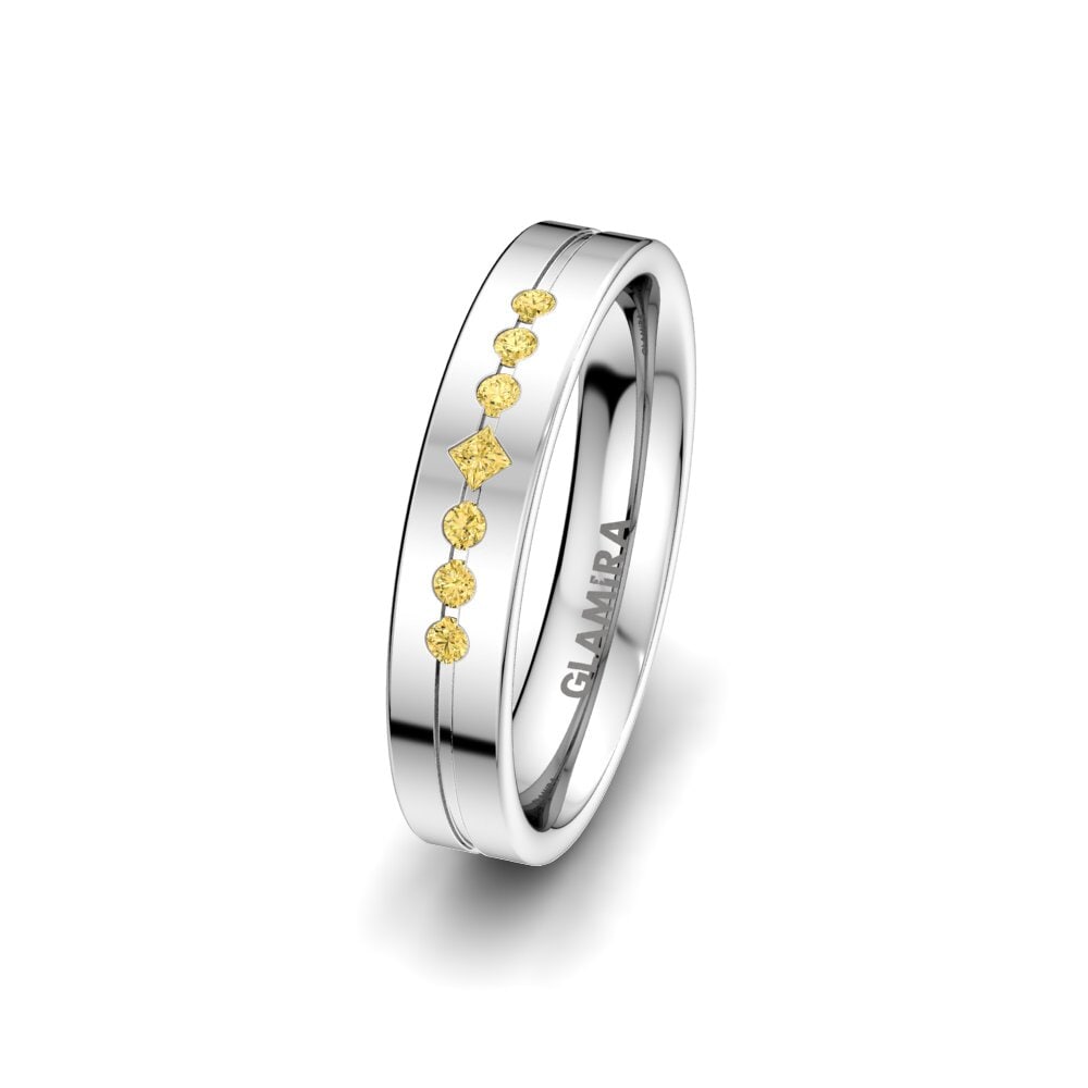 Žlutý diamant Dámský snubní prsteny Authentic Line 4 mm