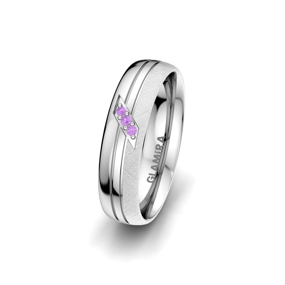 Amethyst Women's Wedding Ring Bright Aura 5 mm