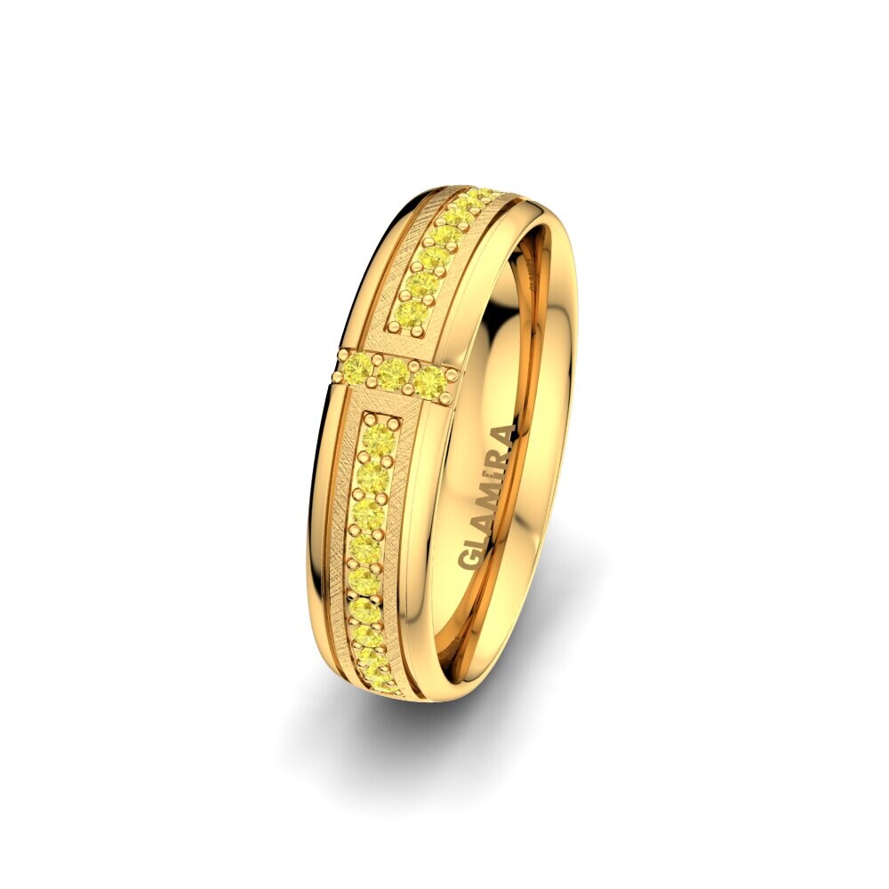 Zafiro amarillo Anillo Boda Mujer Bright Core 5 mm