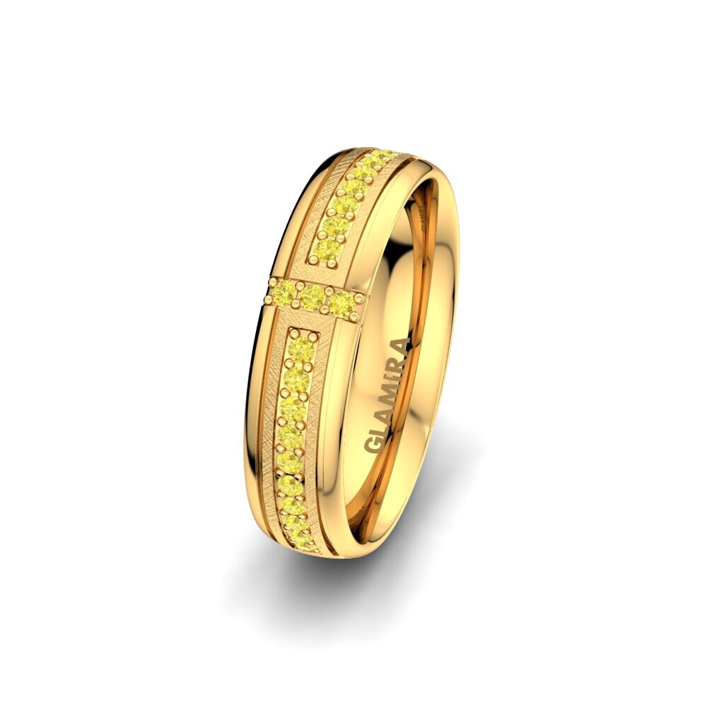 Anillo Boda Mujer Bright Core 5 mm Zafiro amarillo