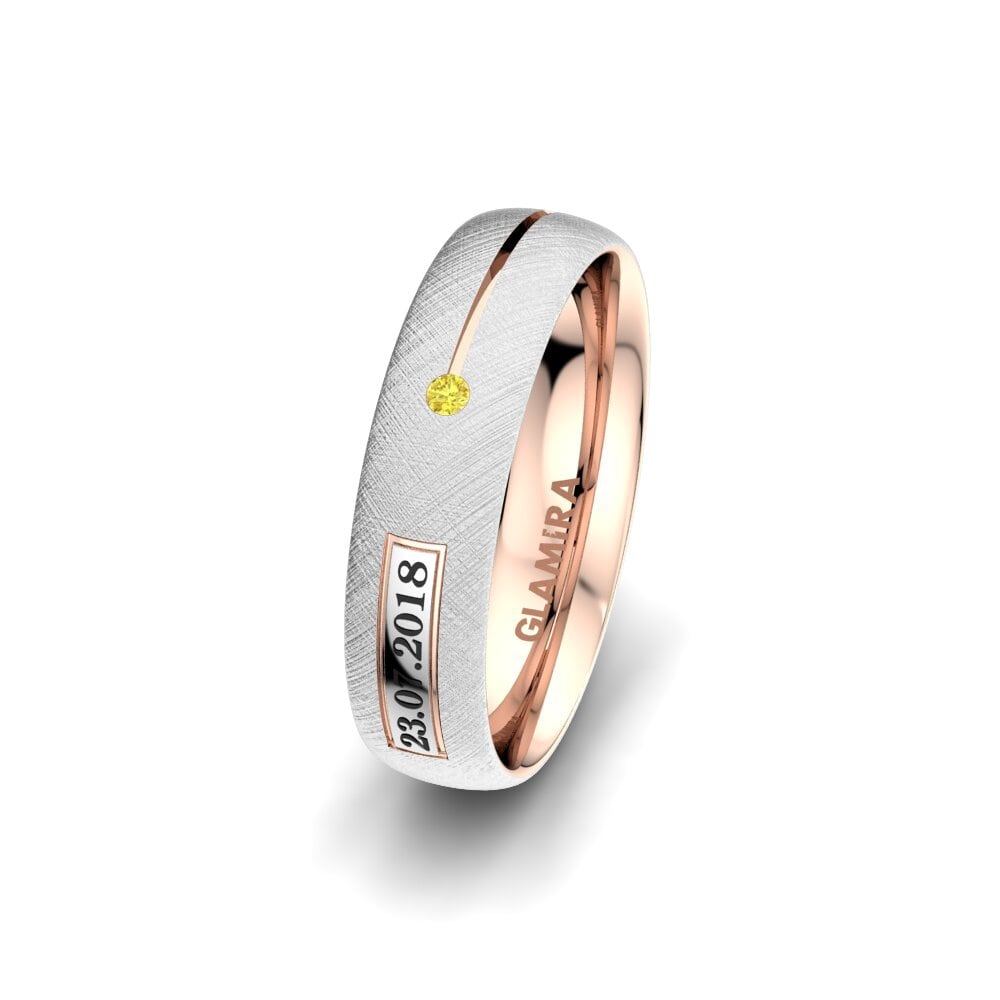 Zafiro amarillo Anillo Boda Mujer Alluring Night 5 mm