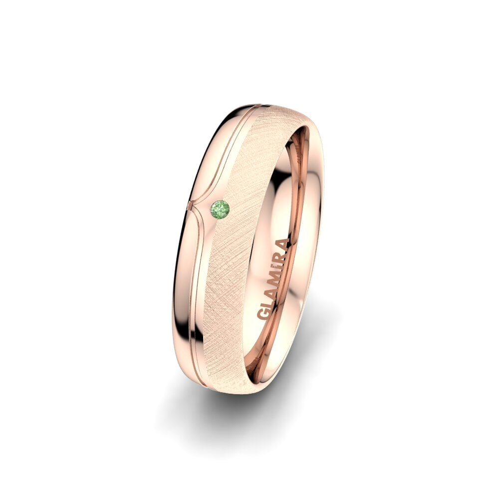 Or rose 585 Diamant Vert Alliance pour femme Bright Pattern 5 mm