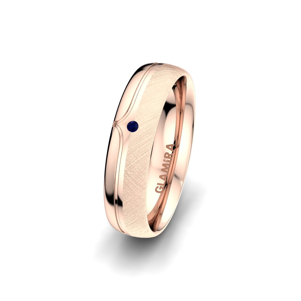 Or rose 585 Saphir Alliance pour femme Bright Pattern 5 mm
