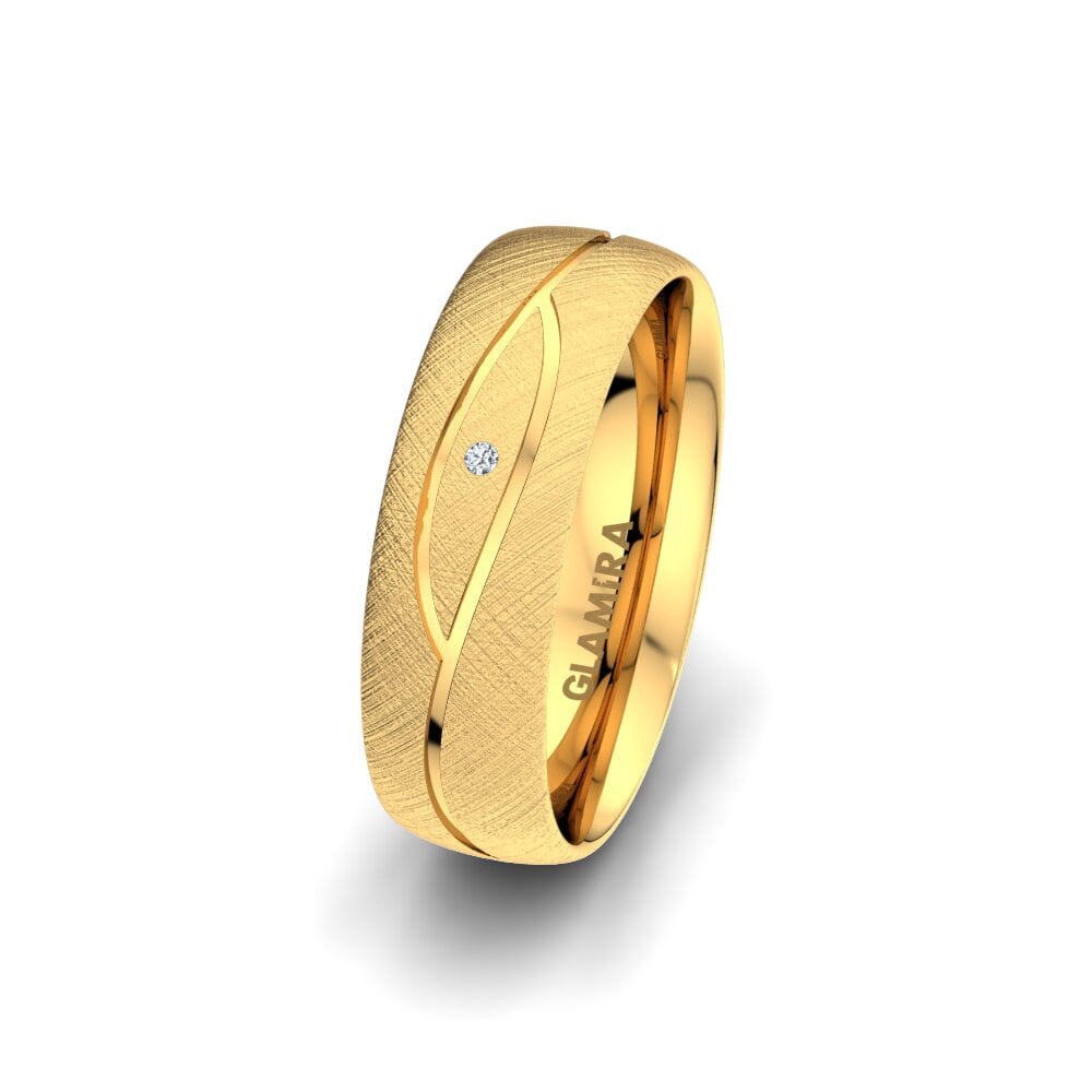 Or Jaune 585 Diamant Alliance pour femme Bright Set 6 mm