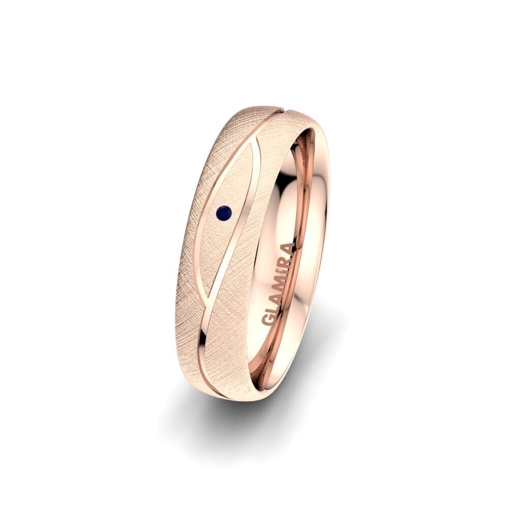 Or rose 585 Saphir Alliance pour femme Bright Set 5 mm