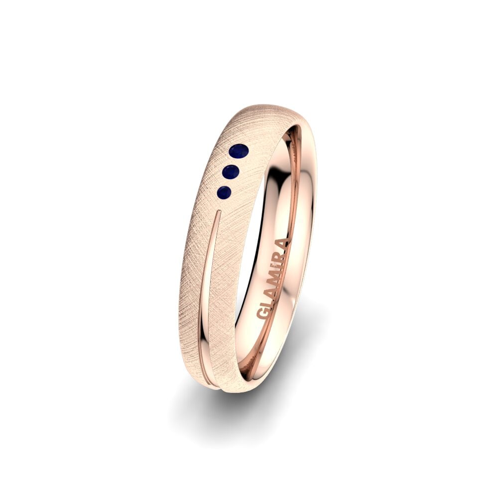 14ct Rose Gold Sapphire Women's Wedding Ring Brilliant Charm 4 mm