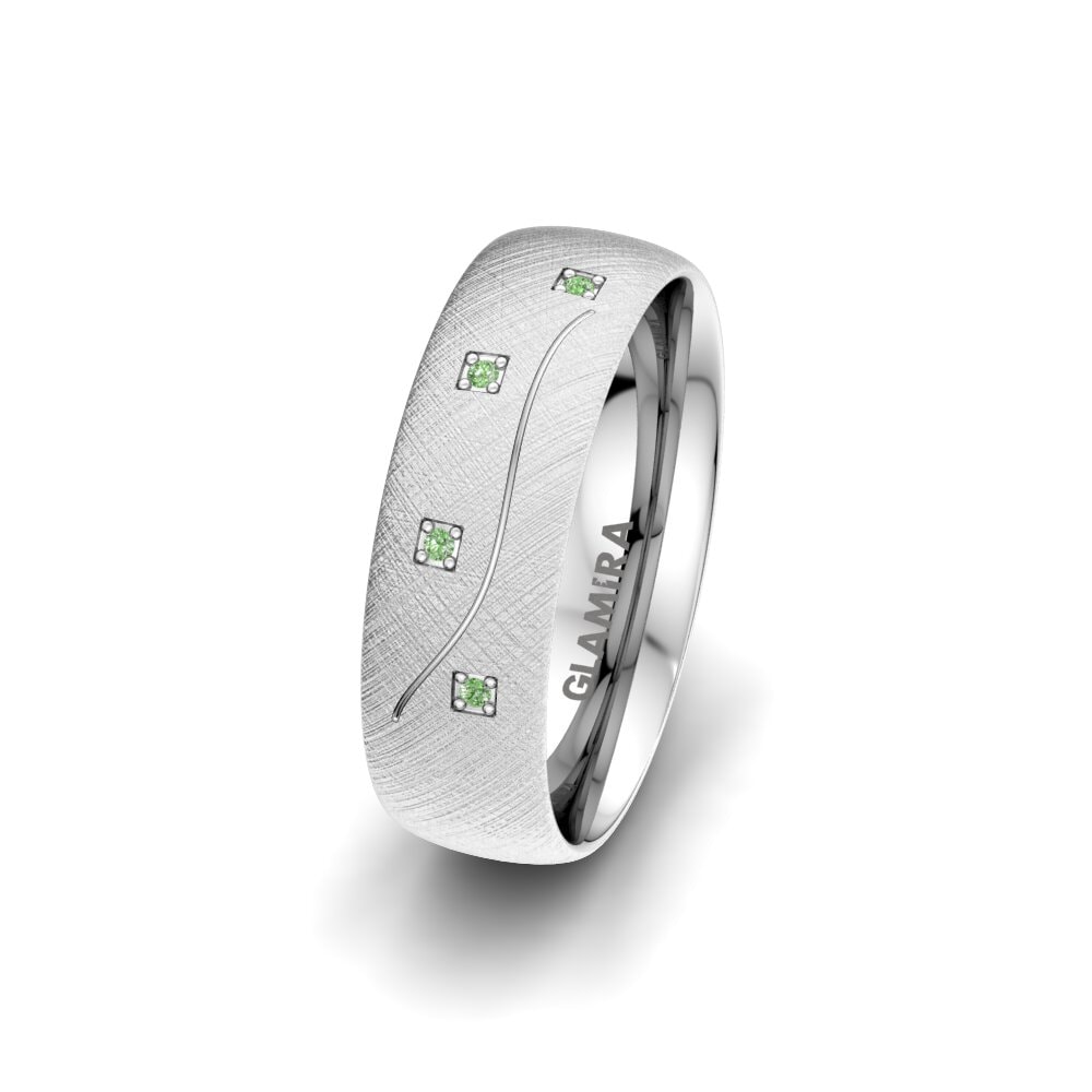 Green Diamond Women's Wedding Ring Brilliant Touch 6 mm