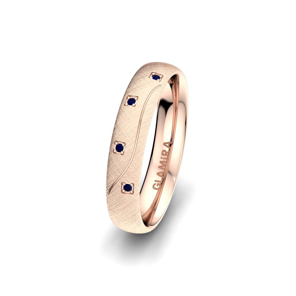 14ct Rose Gold Sapphire Women's Wedding Ring Brilliant Touch 4 mm