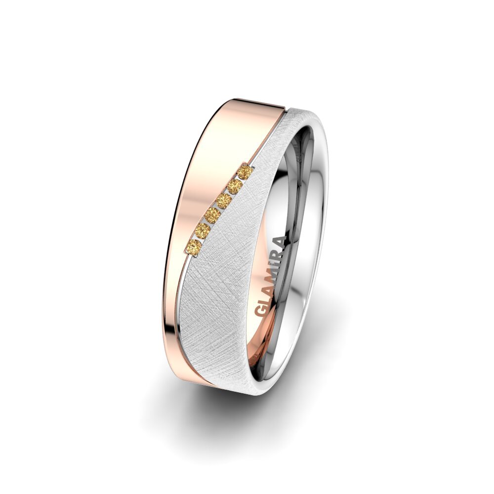 Hnědý diamant Dámský snubní prsteny Shining Energy 6 mm