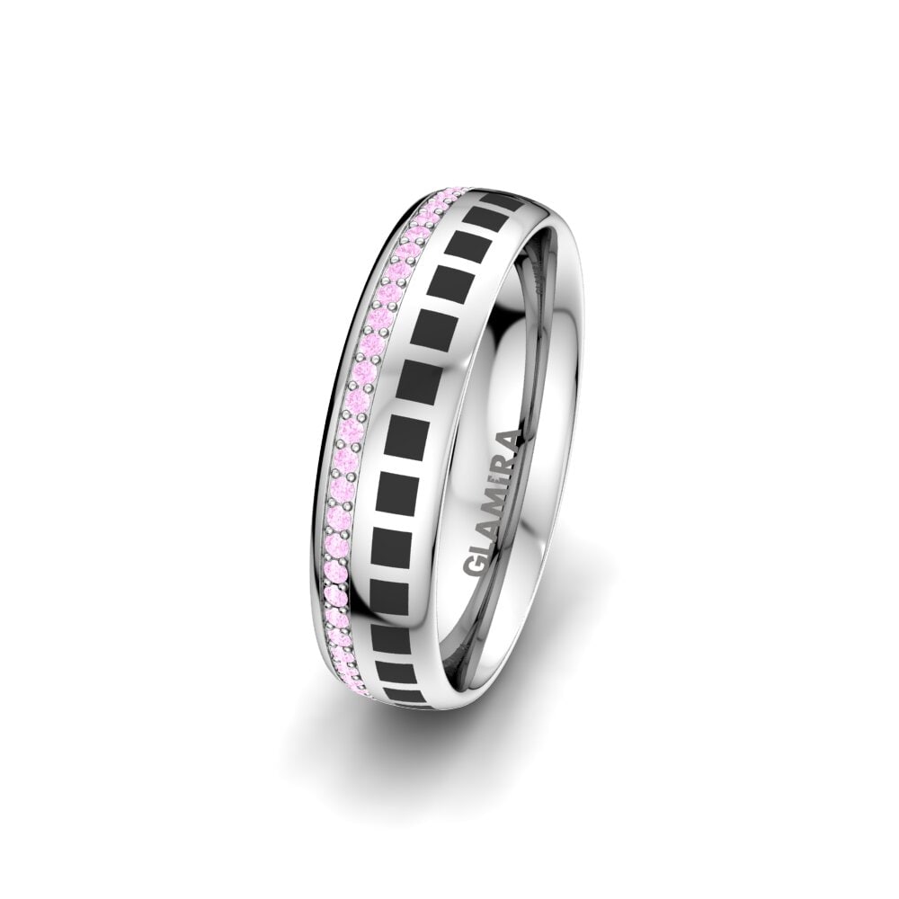Pink Sapphire Women's Wedding Ring Alluring Noble 5 mm