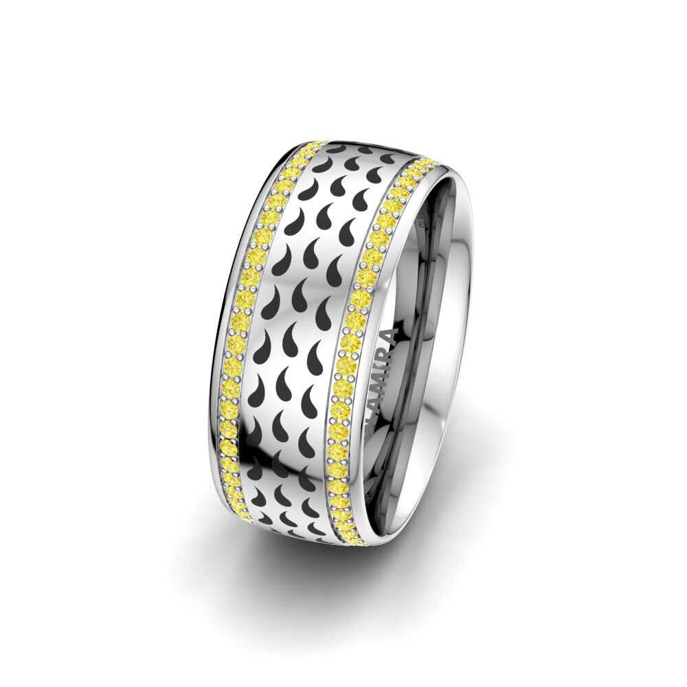 Yellow Sapphire Women's Wedding Ring Exotic Drop 8 mm
