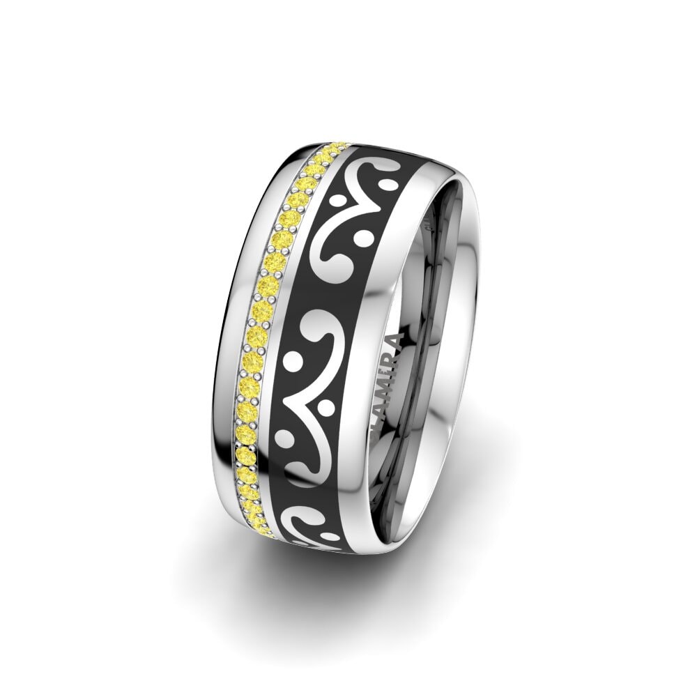 Yellow Sapphire Women's Wedding Ring Essential Love 8 mm