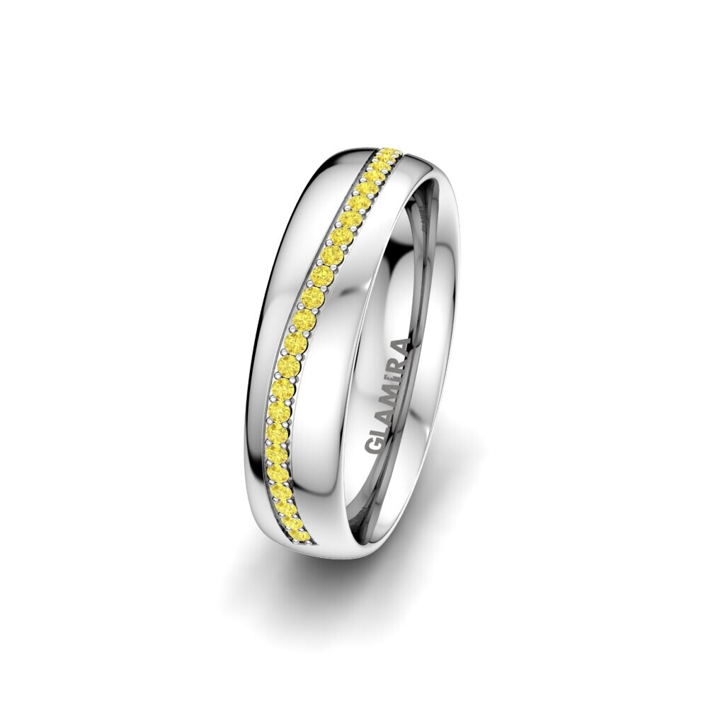 Anillo Boda Mujer Charming Noble 5 mm Zafiro amarillo