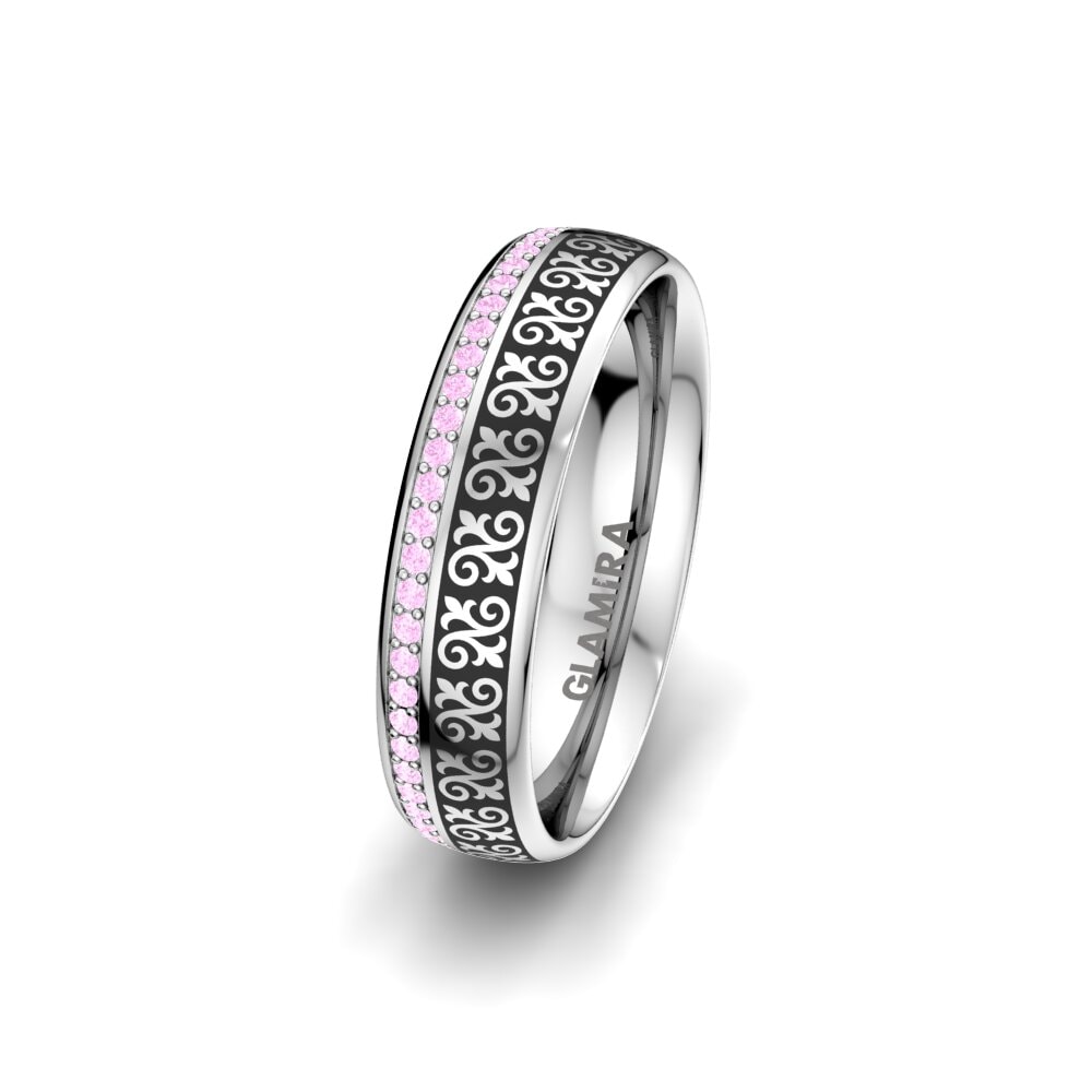 Pink Sapphire Women's Wedding Ring Brilliant Element 5 mm