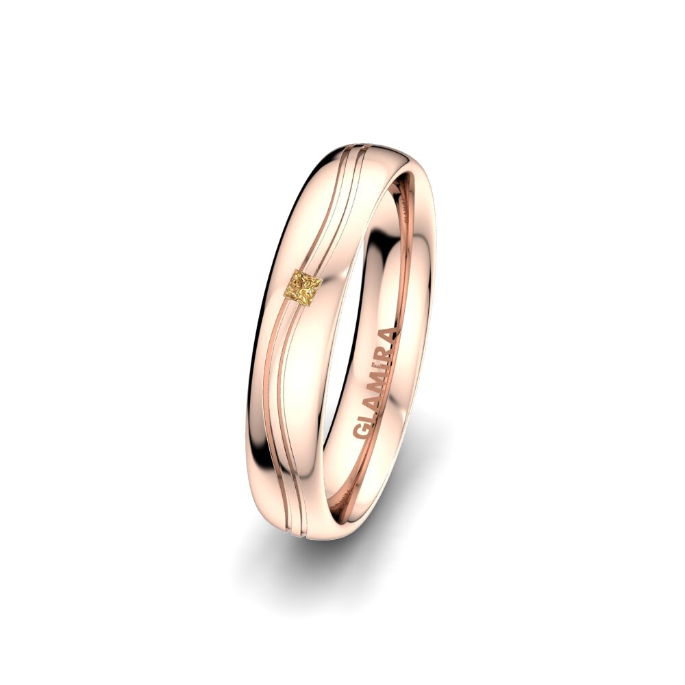 14ct Rose Gold Brown Diamond Women's Wedding Ring Alluring Fusion 4 mm
