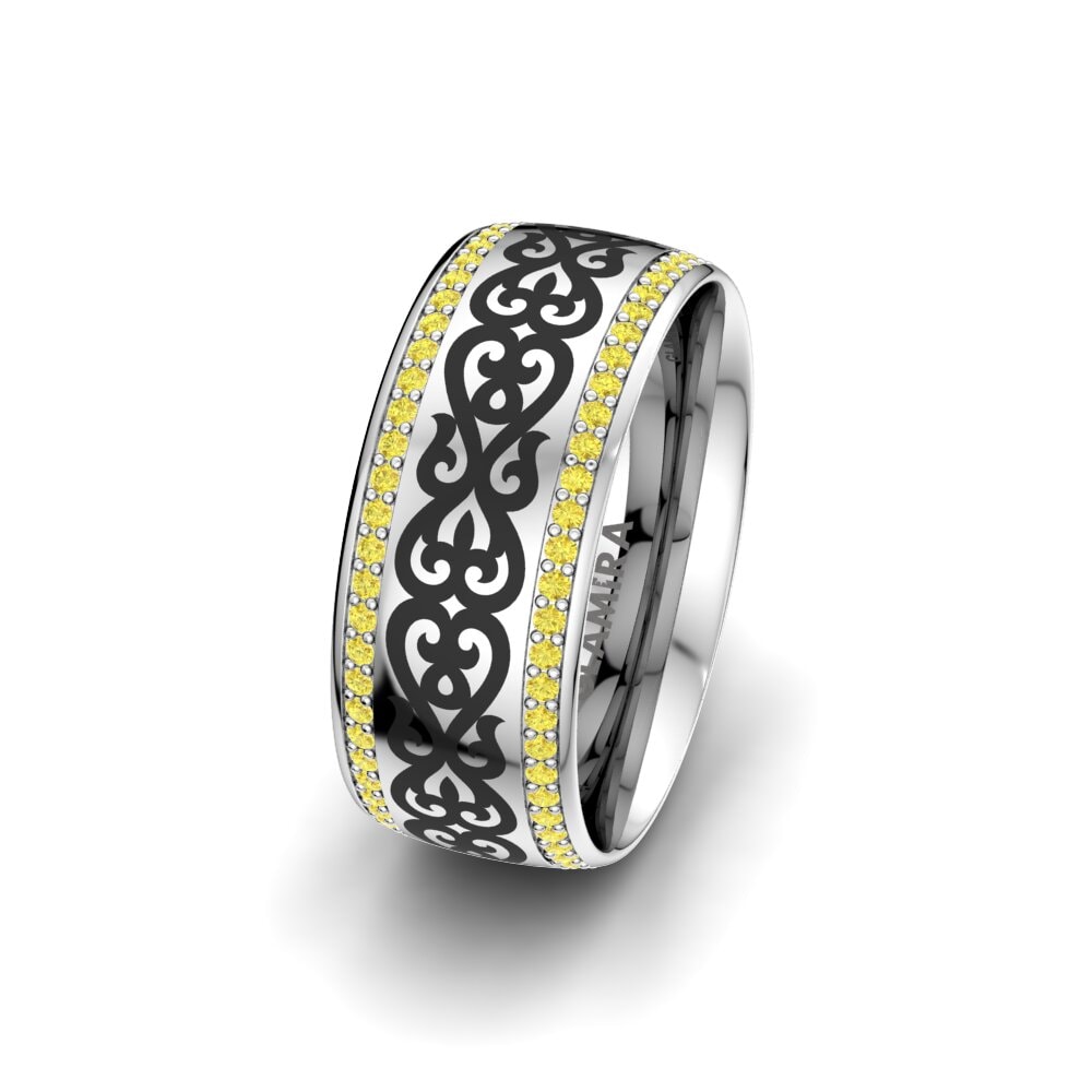 Yellow Sapphire Women's Wedding Ring Essential Glow 8 mm