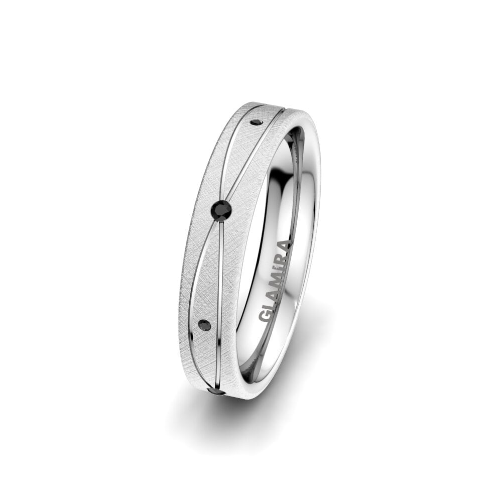 Black Onyx Women's Ring Romantic Shape 4 mm