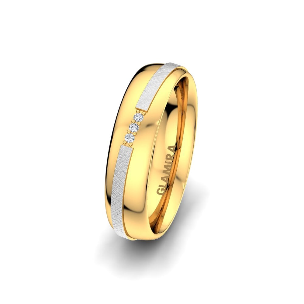 Weiß & Gelbgold 750 Diamant Damen trauring Romantic Line 5 mm