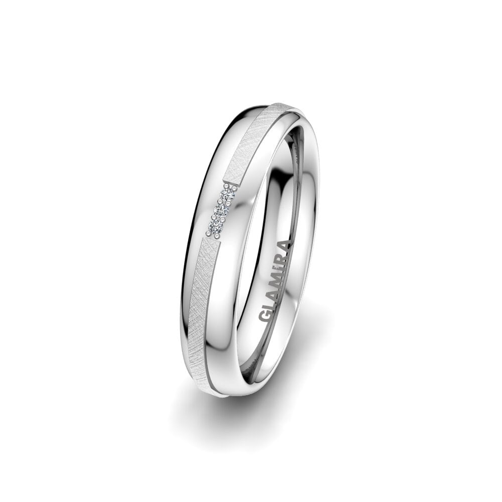 Alliance pour femme Romantic Line 4 mm Argent Blanc