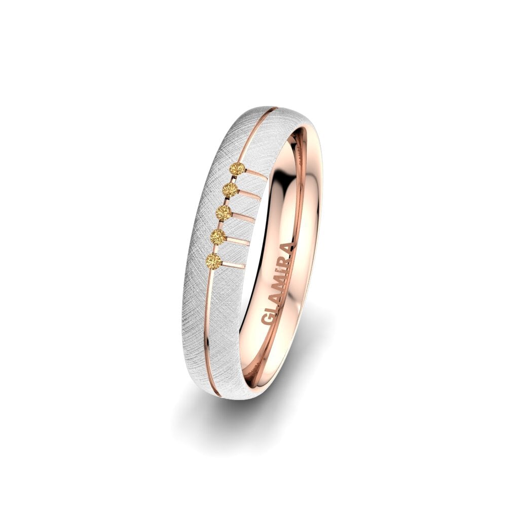 Weiß & Rotgold 750 Brauner Diamant Damen trauring Pure Valentine 4 mm