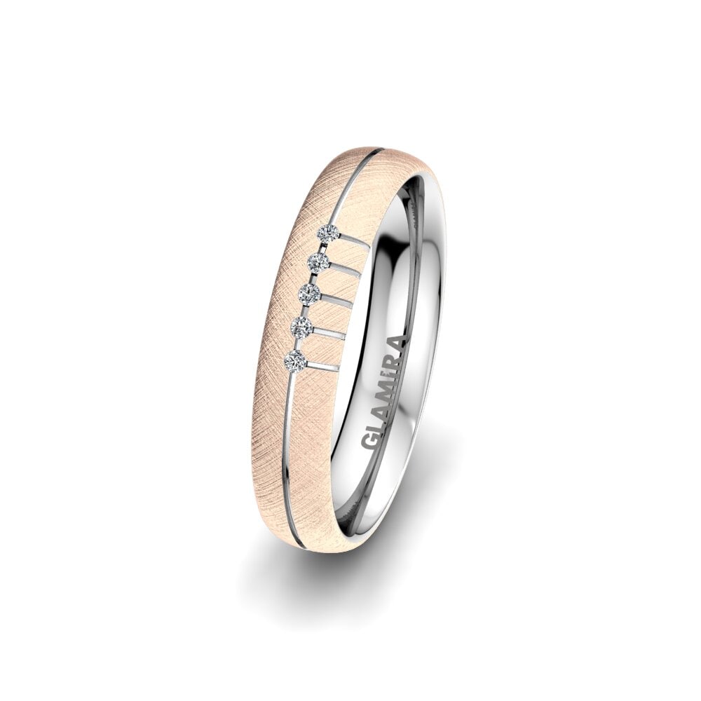 Anillo Boda Mujer Pure Valentine 4 mm 9k Oro Rosa & Blanco