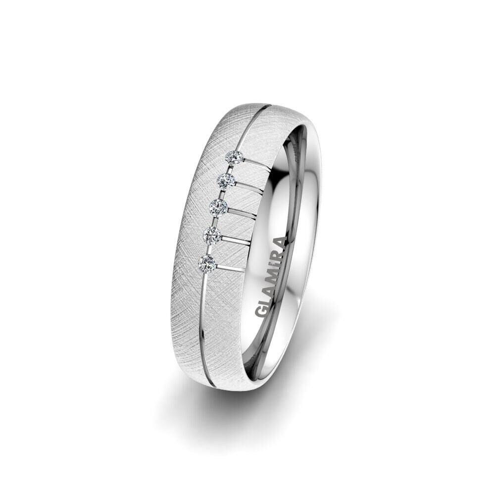 White Silver Women's Wedding Ring Pure Valentine 5 mm