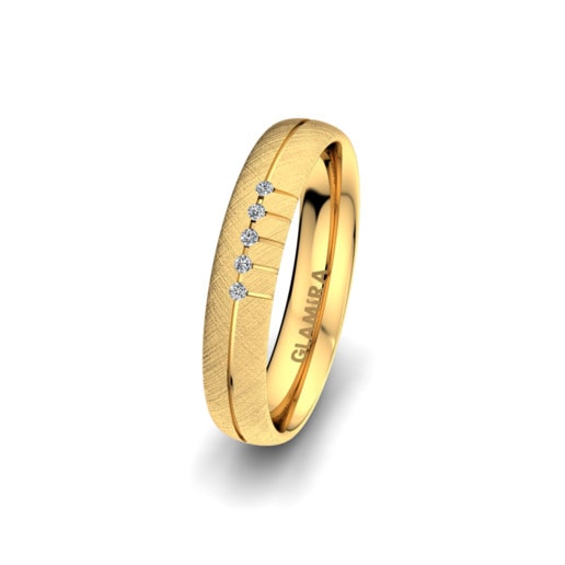 Women's Ring Pure Valentine 4 mm 585 Yellow Gold & Zirconia