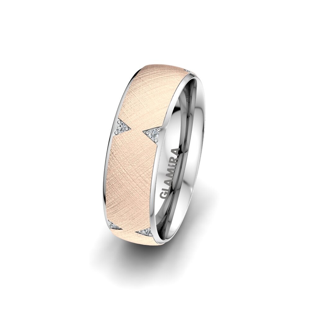 Or Rose & Blanc 14k Alliance pour femme Natural Impression 6 mm