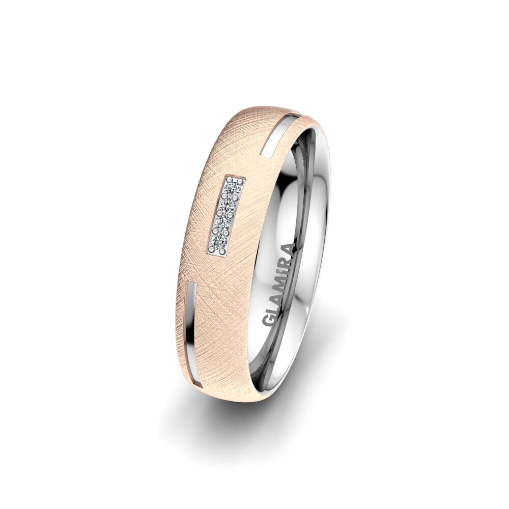 Or Rose & Blanc 14k Alliance pour femme Unique Life 5 mm